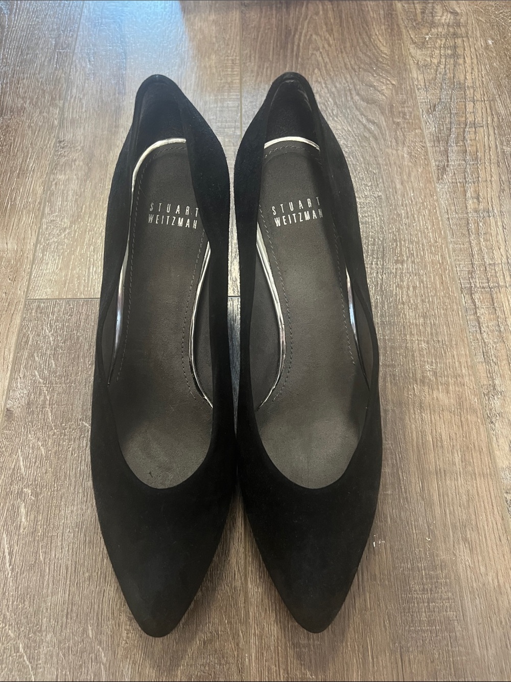 Stuart Weitzman Suede Heels Black Sz 9